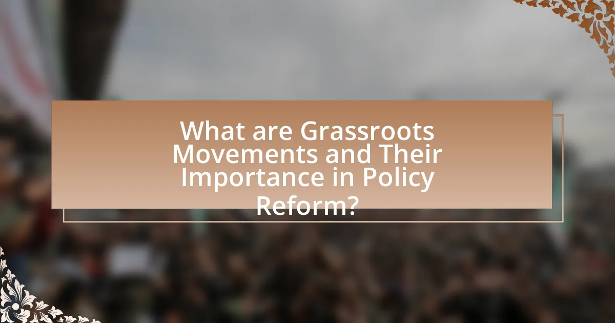 What are Grassroots Movements and Their Importance in Policy Reform?