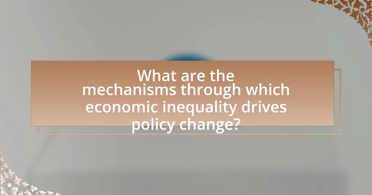 What are the mechanisms through which economic inequality drives policy change?