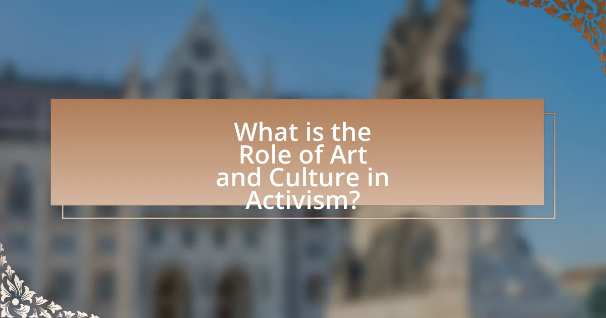 What is the Role of Art and Culture in Activism?